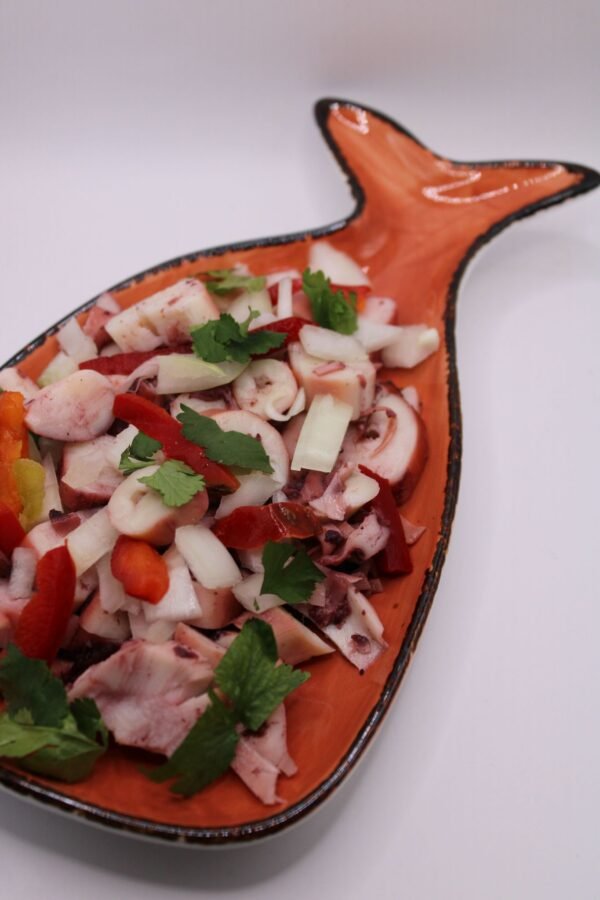Salada de Tentáculos de Pota confecionada